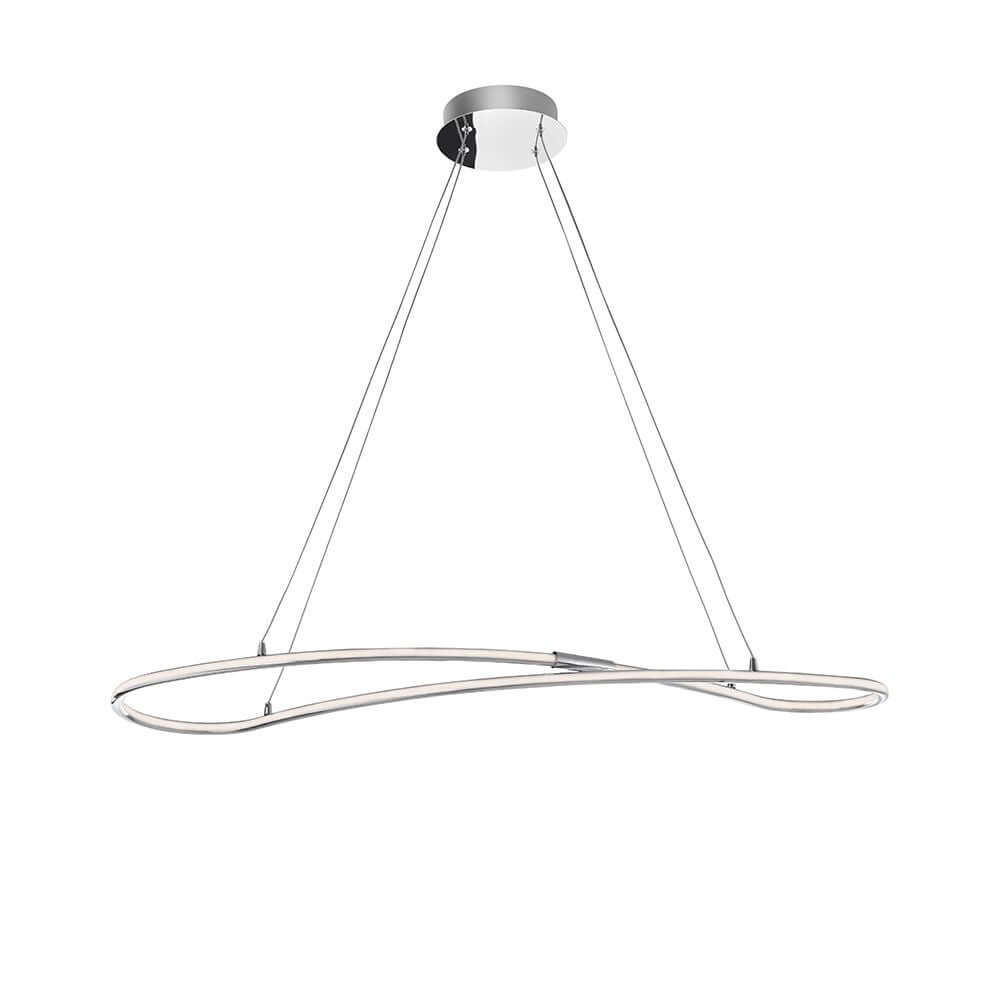 Martino LED Hängelampe Chrom mit elegantem Design und warmweißem Licht, ideal für Wohnzimmer oder Essbereich.