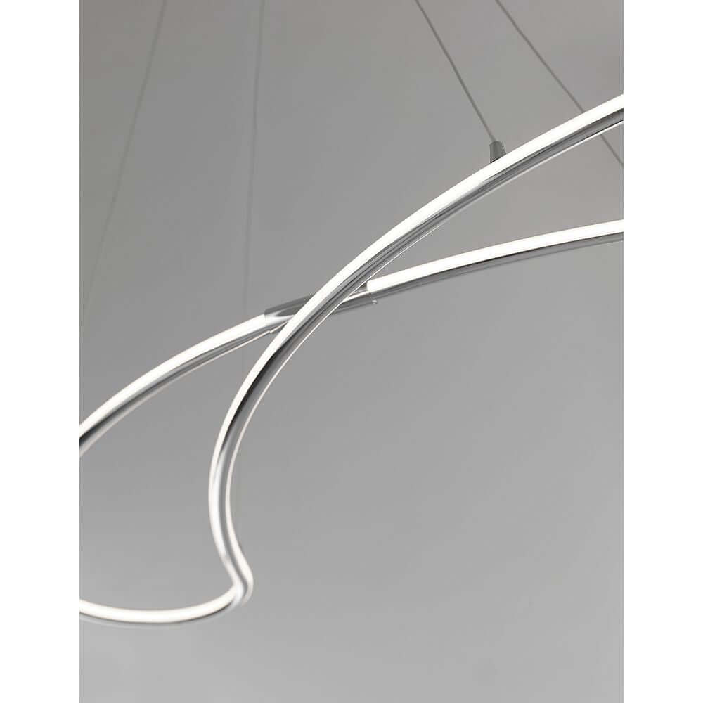 Martino LED Hängelampe Chrom elegantes Design aus Aluminium und Acryl im Detail