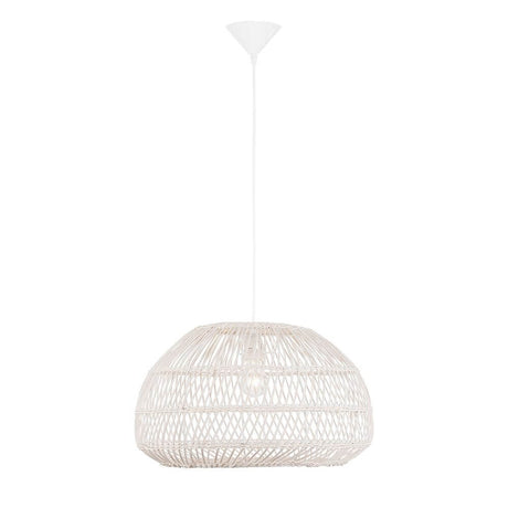 Melody Hängelampe Natur Rattan – handgefertigte weiße Pendelleuchte im skandinavischen Ethno-Stil