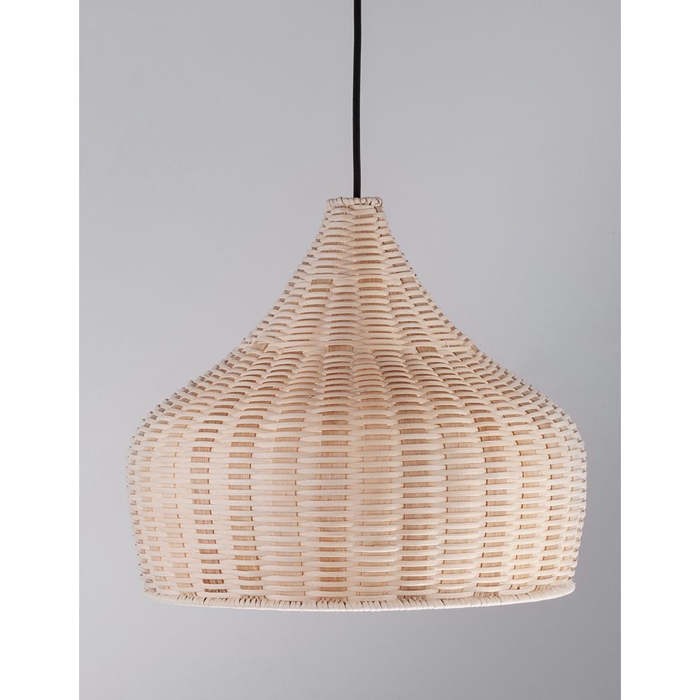 Pendelleuchte MIA aus natürlichem Rattan, Ø 38,5 cm, ideal für Ess- oder Wohnzimmer, skandinavischer Ethnostil.