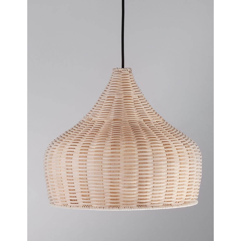 Mia Pendelleuchte Natur Rattan Ø 38,5cm in modernem Ethno- und skandinavischem Stil aus Rattan.