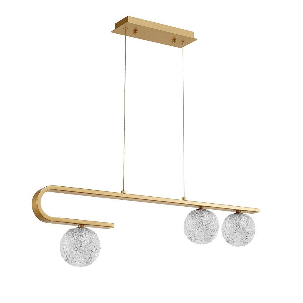 Mirano Glas-Hängelampe 3-flammig aus Stahl mit dekorativen Glaskugeln, modernes Design für stilvolle Räume.