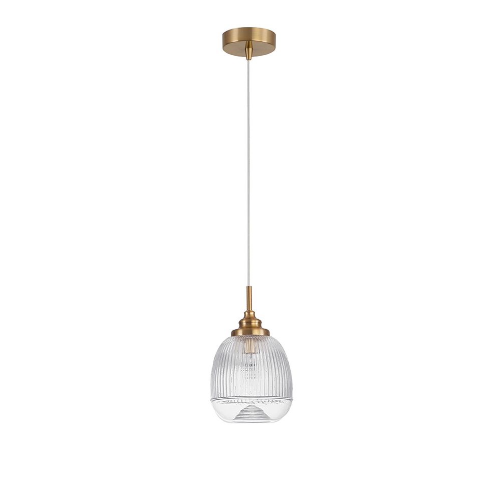 Mond Pendellampe aus Glas, Ø 15cm, in elegantem Gold für stilvolle Beleuchtung.