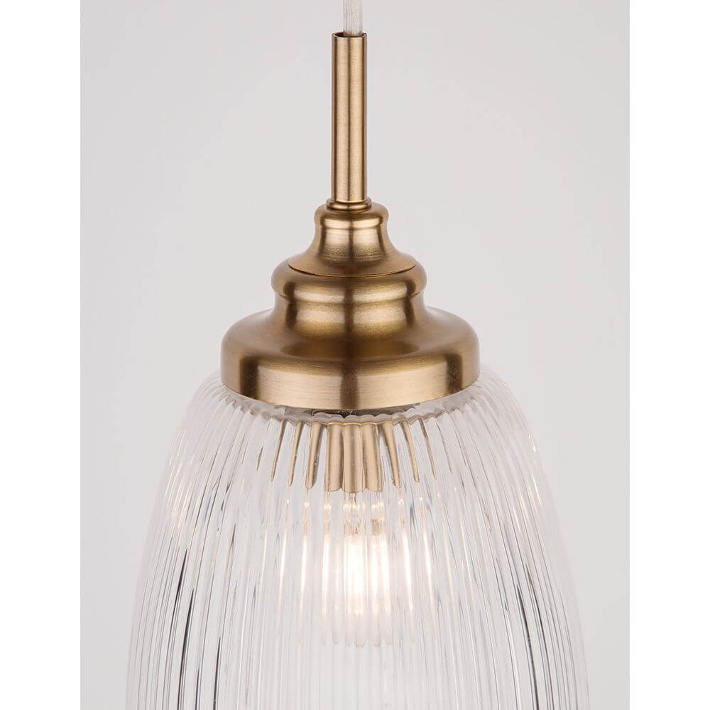 Mond Glas-Pendellampe Gold