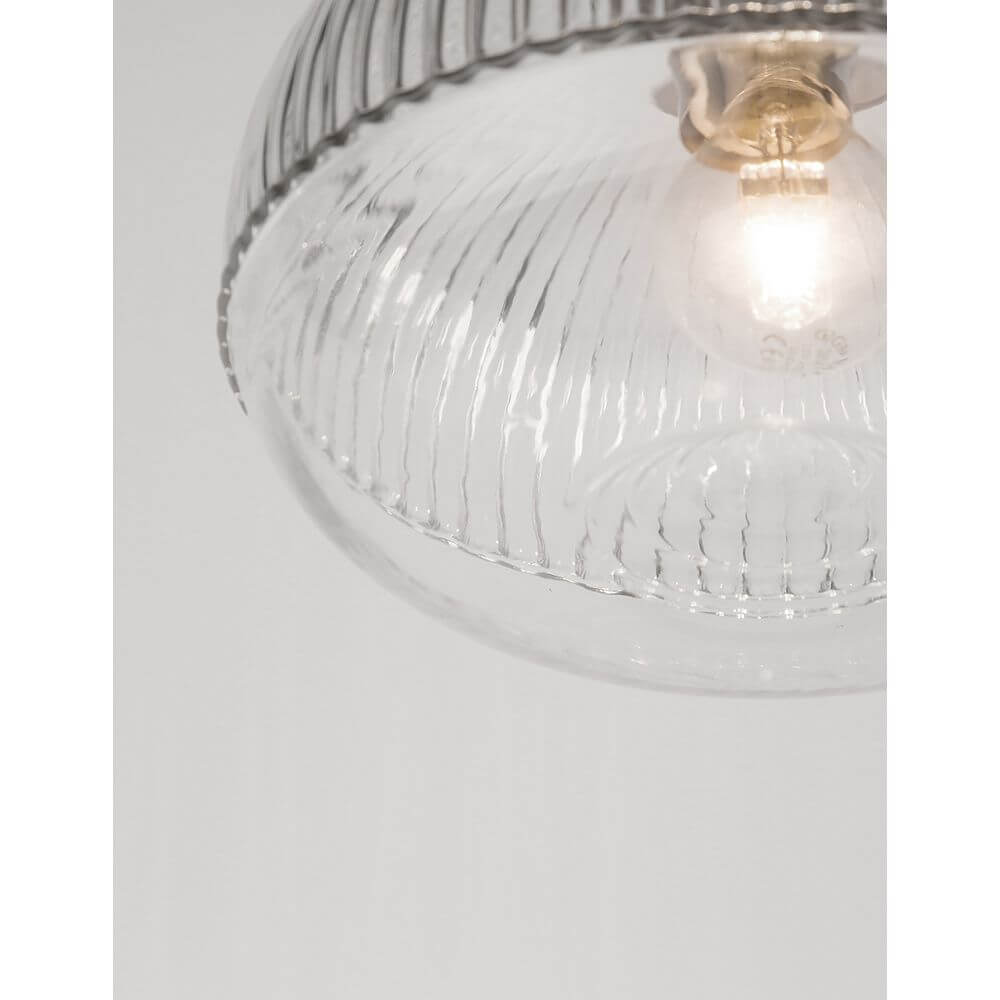 Nova Luce Mond Pendelleuchte Metall Klar mit klarem Glas und goldener Fassung, elegant leuchtend.