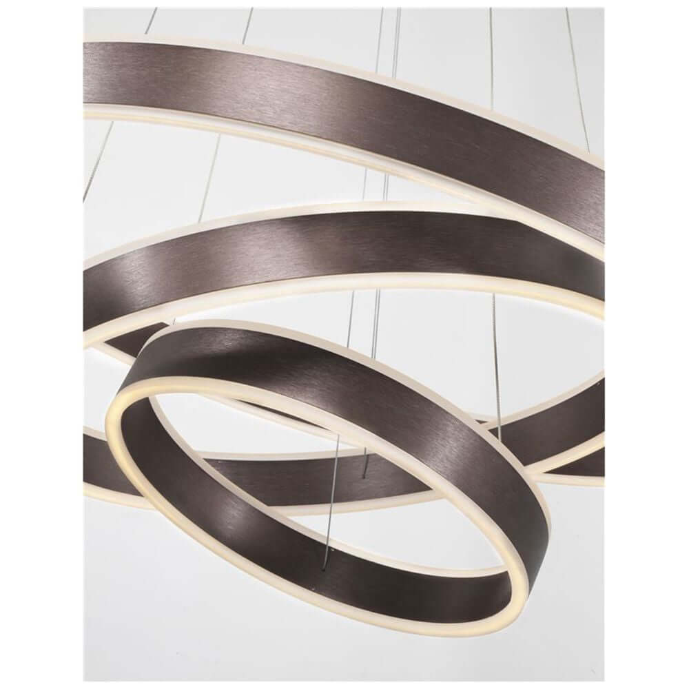 Nador LED Hängeleuchte Metall Braun - moderne Lampenform mit elegantem braunem Design und warmem Licht.