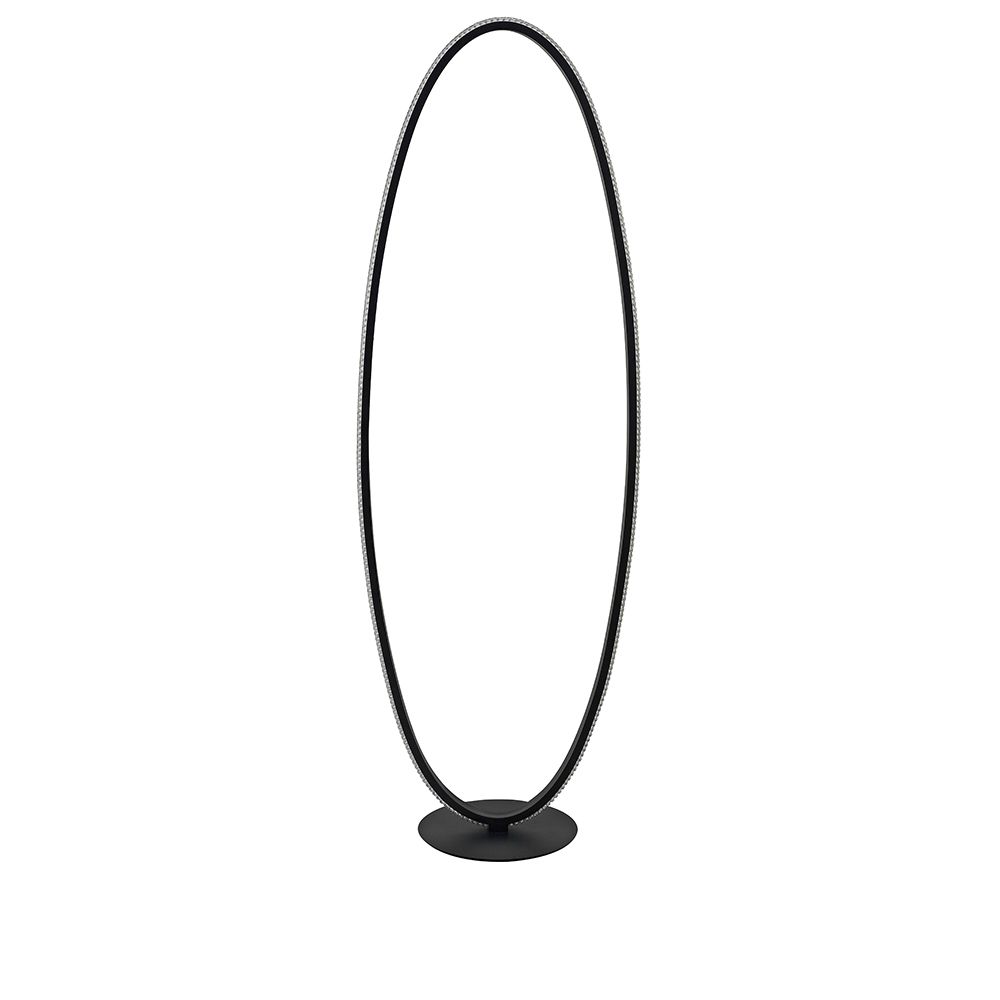 Nager LED Stehleuchte Ring 125cm Sandig-Schwarz in eleganter schwarzer Ausführung, modernes Design für jede Wohnatmosphäre.