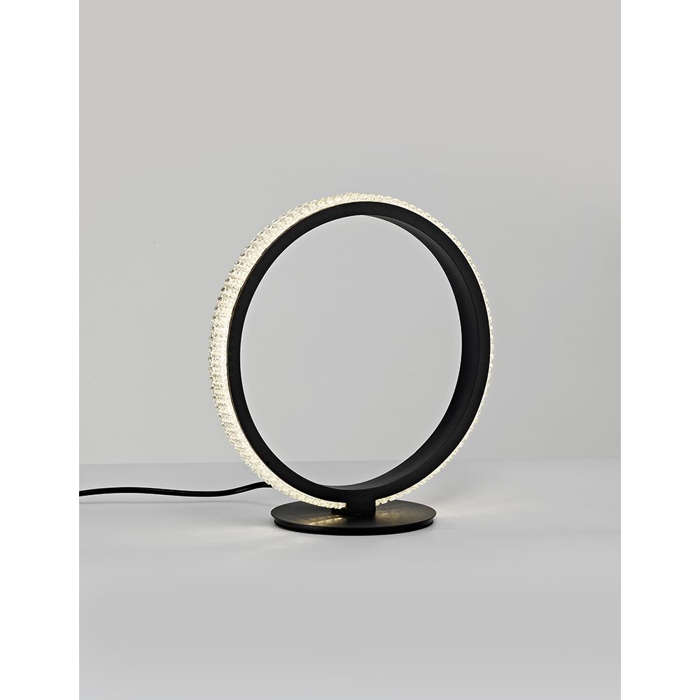 Nager LED Tischlampe Ø 29cm in Schwarz aus Aluminium und Acryl, 11 Watt, 536Lm, 3000K, IP20.
