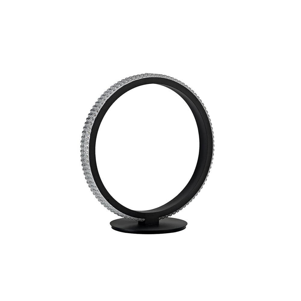 Nager LED Tischlampe Ø 29cm Schwarz mit schwarzem Aluminium und Acryl, 11 Watt, 536Lm und IP20.