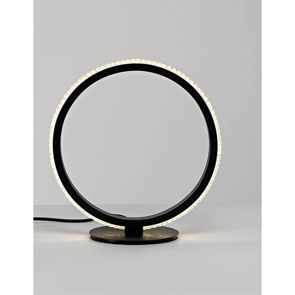 Nager LED Tischlampe Ø 29cm Schwarz mit modernem Design und effizienter Beleuchtung aus Aluminium und Acryl.
