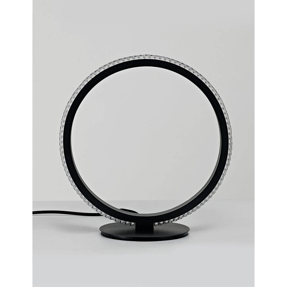 Nager LED Tischlampe Ø 29cm Schwarz mit elegantem Design, Schwarz Aluminium & Acryl, 11 Watt, 536Lm.