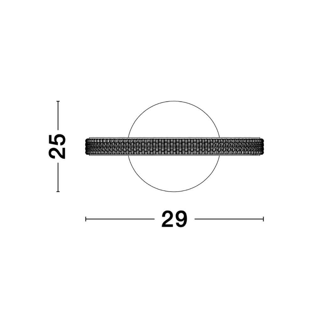Nager LED Tischlampe Ø 29cm Schwarz Maßzeichnungen mit Durchmesser 29cm und Höhe 25cm in Schwarz.