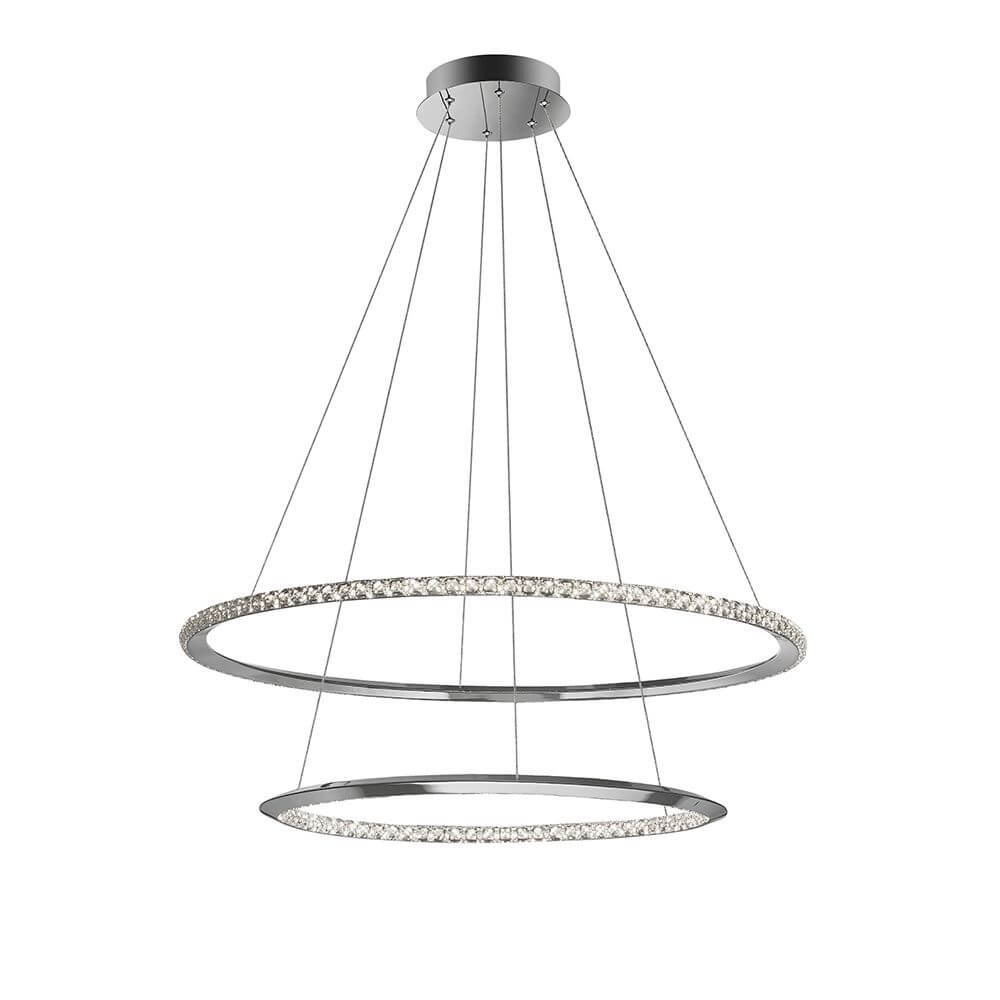 Netuno LED Kristall Hängelampe Ø 80cm, moderne Hängeleuchte mit Kristallelementen, schickes Design