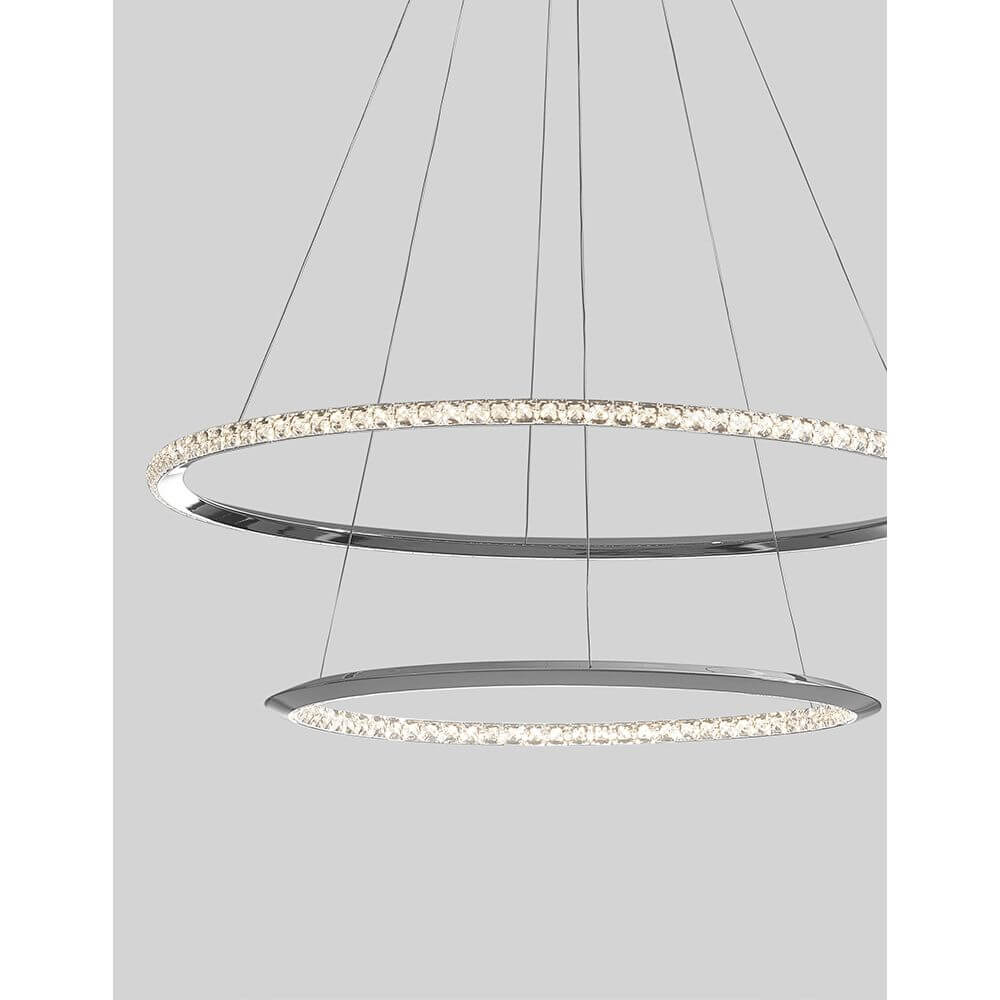 Netuno LED Kristall Hängelampe Ø 80cm in modernem Design mit LED-Beleuchtung und Kristallelementen.