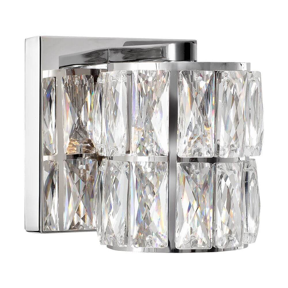Nice Wandlampe Chrom, Klar mit elegantem Design und klaren Glaselementen für schöne Lichtverteilung.