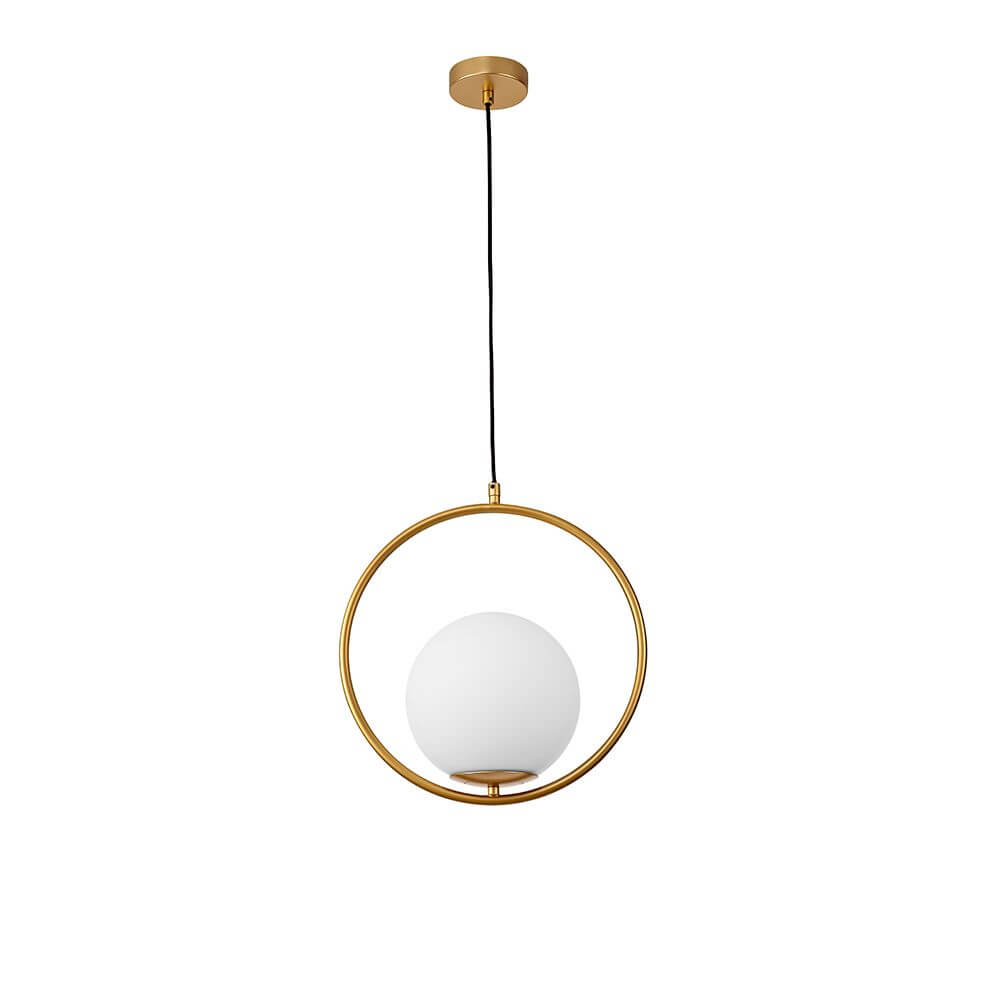 Obitar Hängelampe Metall Glas im modernen Design mit einem schlichten, runden Lampenschirm.