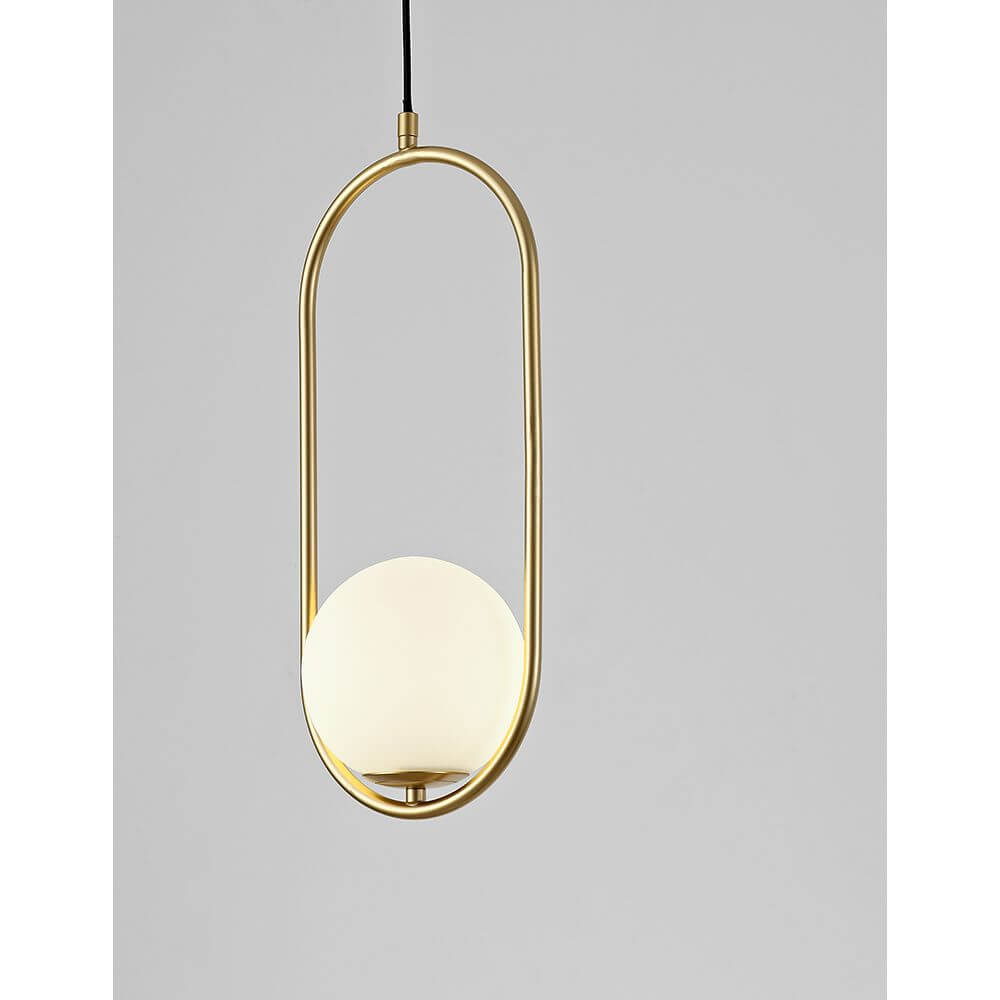 Obitar Glas-Hängeleuchte Gold, Weiß