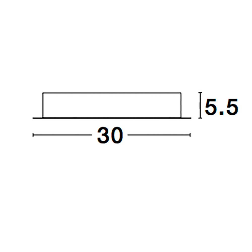 Technische Zeichnung für Oblix Baldachin für 1-5 Ringe mit Abmessungen 30x5.5 cm.