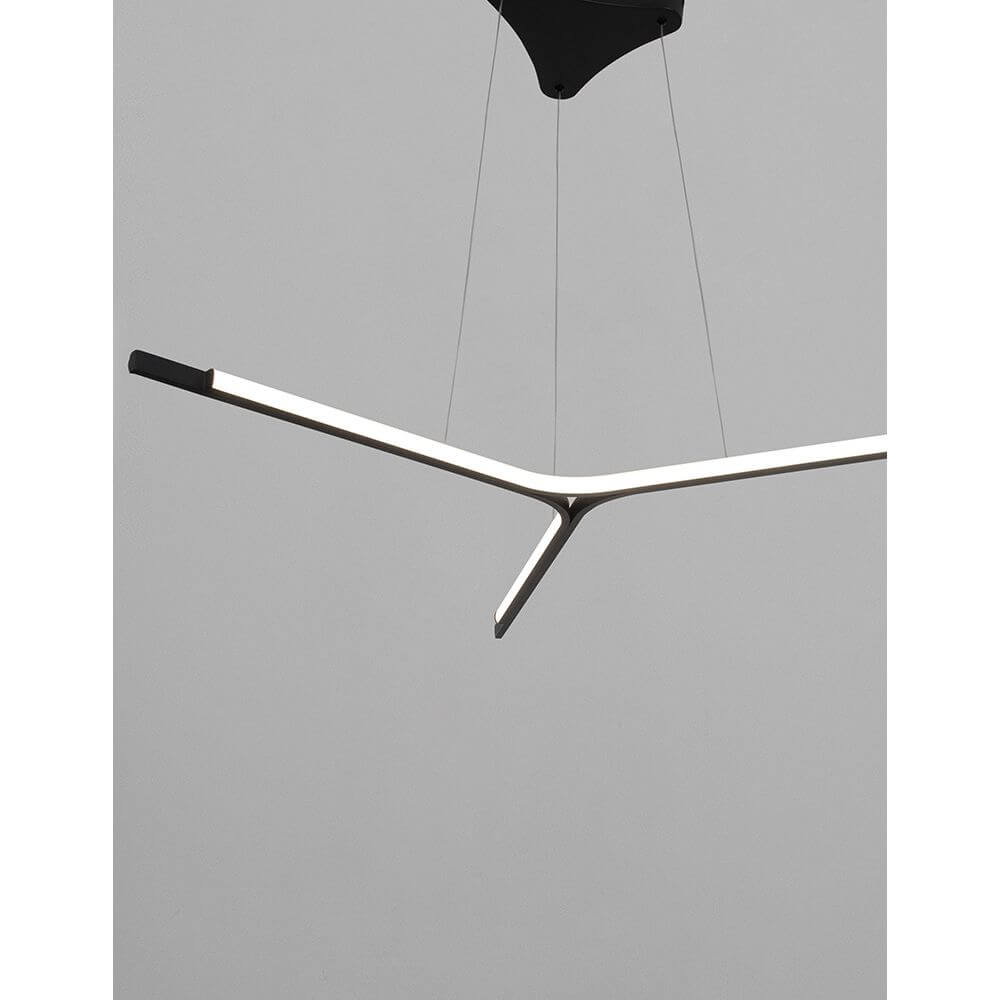 Oderick LED Hängelampe Schwarz in modernem Design, ideal für Ess- und Wohnzimmer.