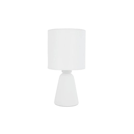 Orion Gips Tischlampe Hvit, elegant bordlampe med hvit stoffskjerm, ideell for moderne boligdesign.