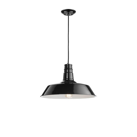 Osteria pendellampe i stål Ø 46 cm med svart skjerm, rustikk pendellampe for stilfull innredning.