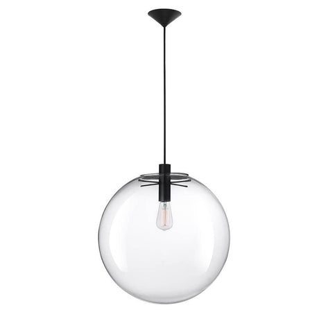 Ovvio glasspendelampe klar i moderne design av glass og metall, ideell for stilfulle innemiljøer.