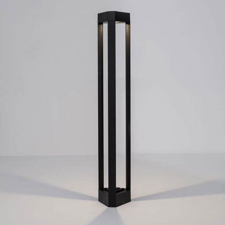 Pax Pollerleuchte Dreieck LED Schwarz 80cm moderne Außenleuchte aus Aluminium