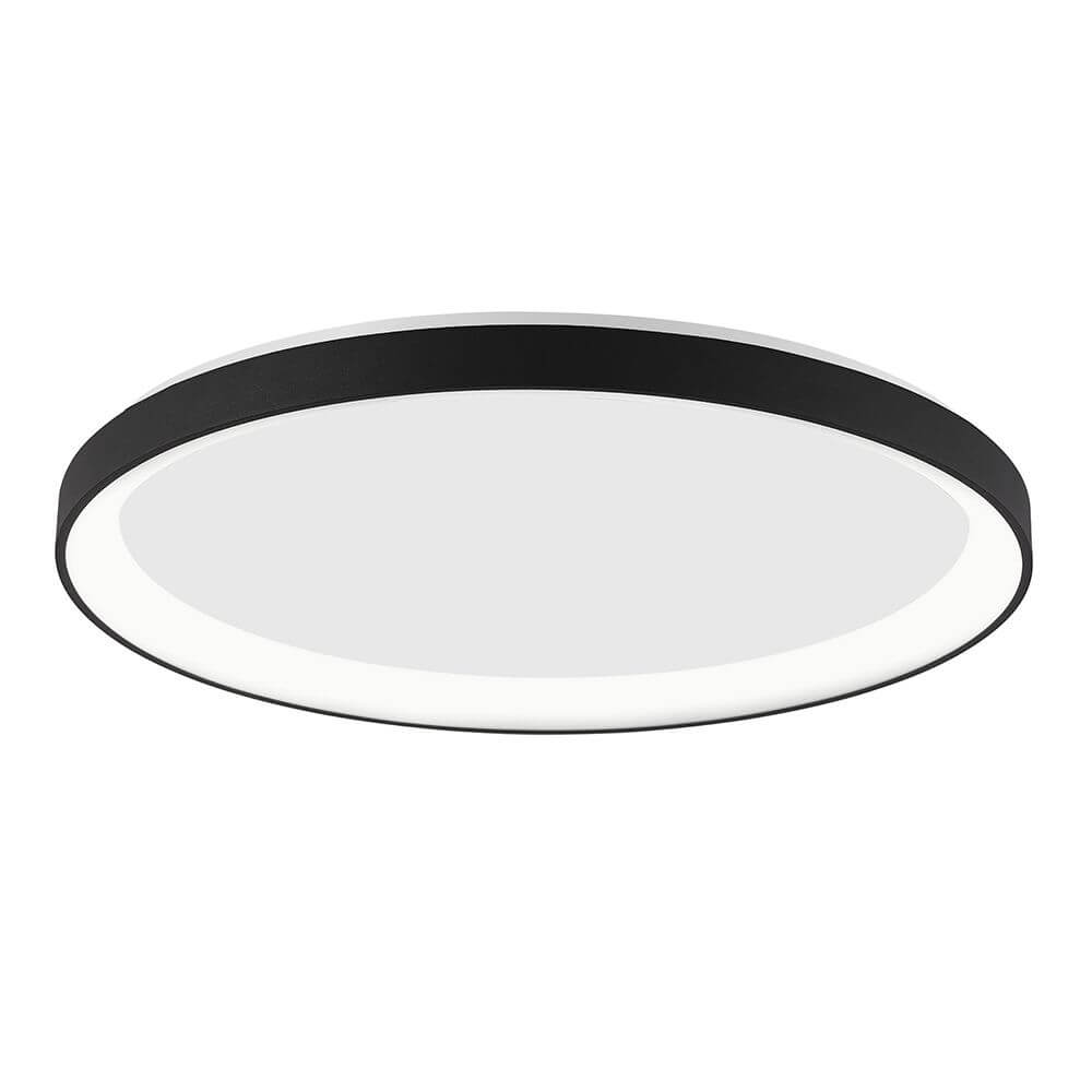 Pertino LED Deckenleuchte Ø 38cm Acryl in modernem Design mit abgerundeter Form und eleganter Schwarz-Weiß-Kombination.
