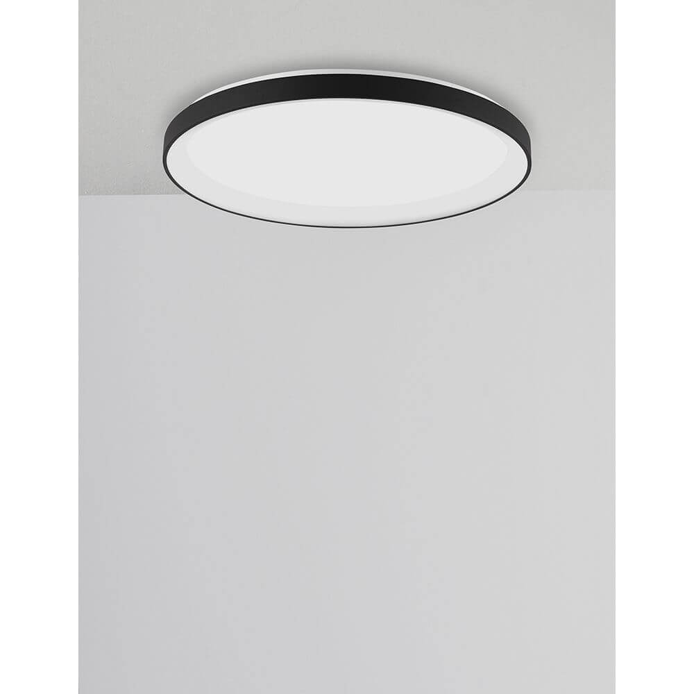 Pertino LED Deckenleuchte Ø 38cm Acryl in modernem Design an Decke montiert.