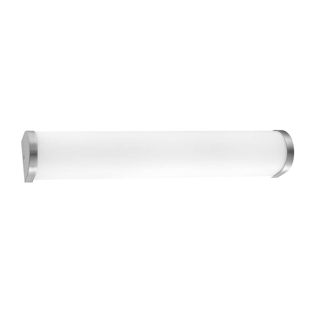 Polo Glas Bad-Wandlampe 3-flammig Weiß in modernem Design mit Nickel-Details und opalglas Schirm.