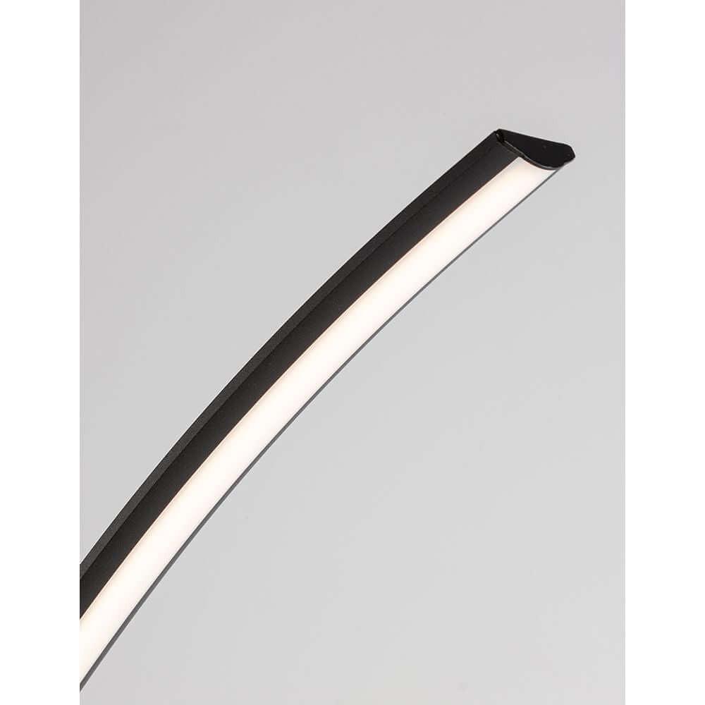 Premium LED Stehlampe Gebogen aus Aluminium und Acryl, gebogene moderne Stehleuchte für Ess- und Wohnzimmer
