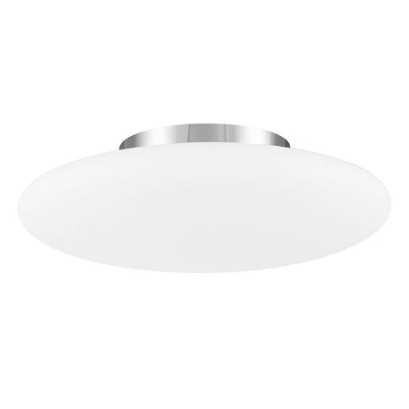 Pressione glass ceiling light Ø 50cm with opal shade and chrome-plated metal details, ideal for hallways or living rooms.