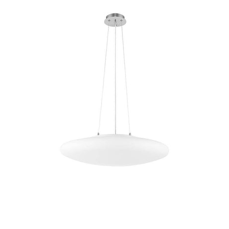 Suspension en verre Pressione Ø 60 cm blanche, luminaire suspendu moderne en blanc au design élégant.