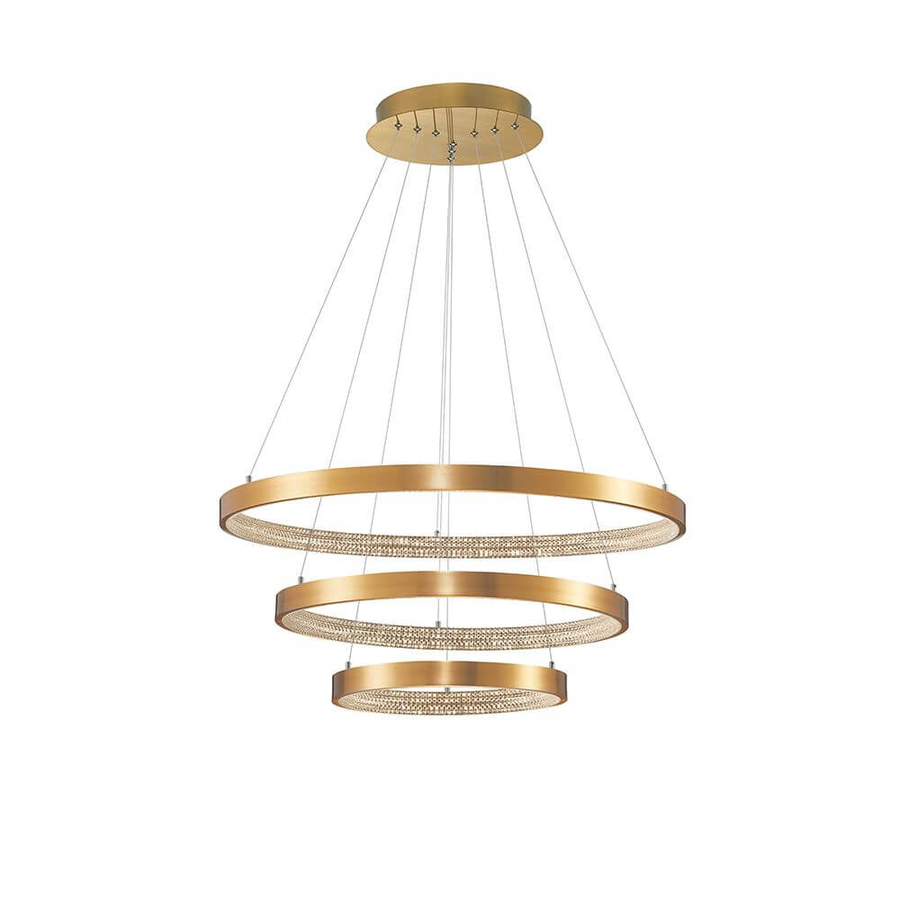 Preston LED Hängelampe Ø 80cm Antik Gold bei einer stilvollen Innenraumbeleuchtung.
