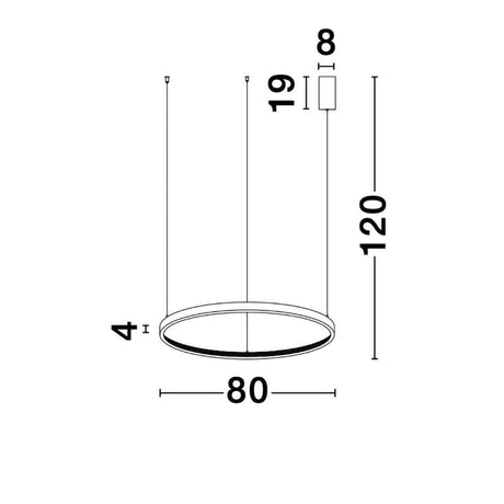 Preston LED Hängelampe Ring Antik-Gold mit 80 cm Durchmesser, moderner Pendelleuchten-Ring von Nova Luce