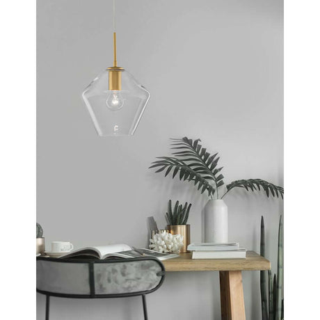 Prisma pendant light Ø 23 cm glass in modern design above a table in a stylish room.