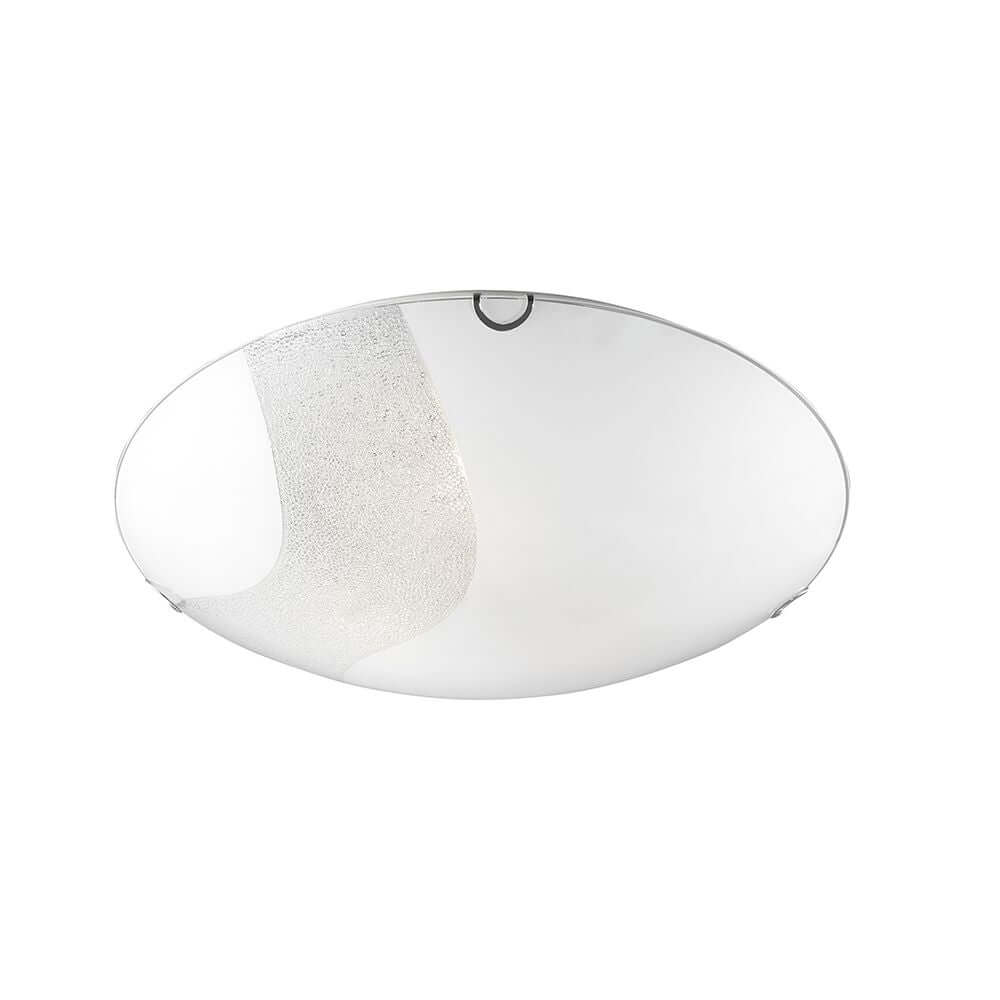 Quale Deckenlampe Ø 30cm Weiß, Chrom mit elegantem Design und blendfreier Lichtreflexion.
