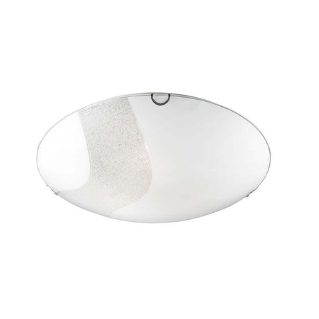 Quale Deckenlampe Ø 30cm Weiß, Chrom mit elegantem Design und blendfreier Lichtreflexion.