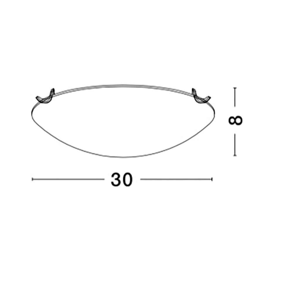 Quale Deckenlampe Ø 30cm Weiß, Chrom - Maßzeichnung von der modernen Deckenleuchte mit den Abmessungen.