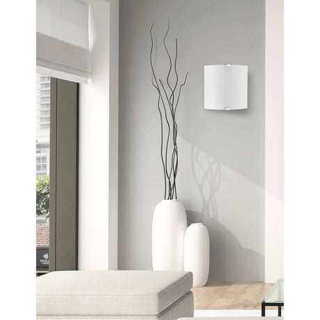 Quale wall light Satinated Glass on a grey wall in a modern living environment
