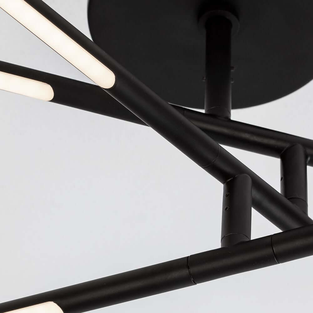 Raccio LED Deckenlampe Drehbar, Metall in detaillierter Ansicht mit modernen Lichtstäben und elegantem Design.