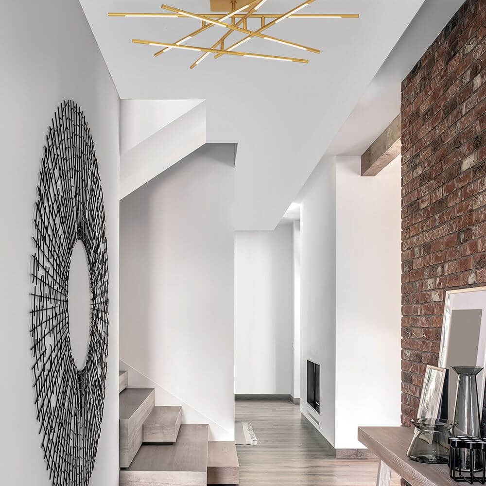 Raccio LED Deckenleuchte Metall im modernen Flur mit elegantem Design und warmweißem Licht.