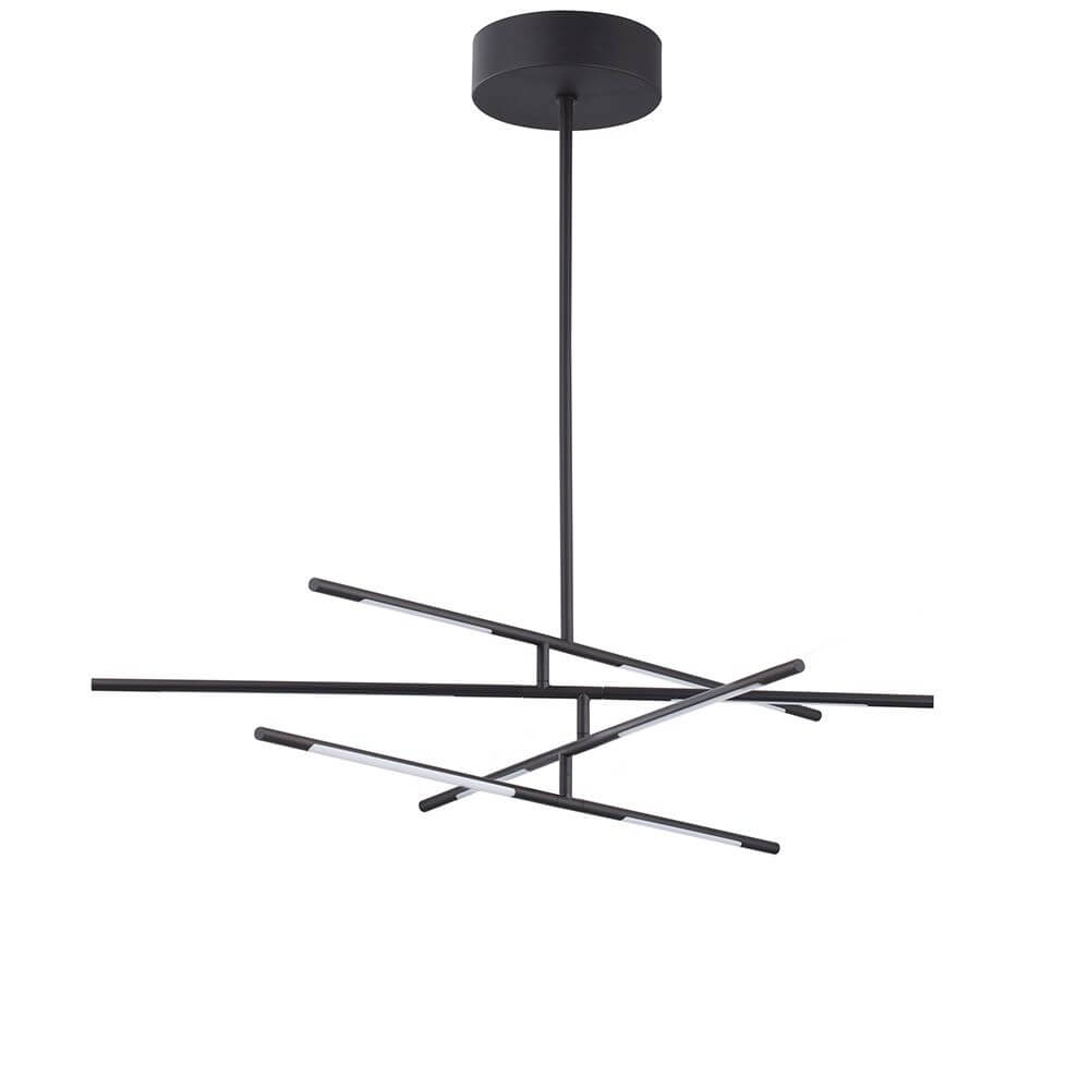 Raccio LED Hängelampe Ø 81cm Metall in modernem Design mit filigranen Metallstäben in Schwarz.