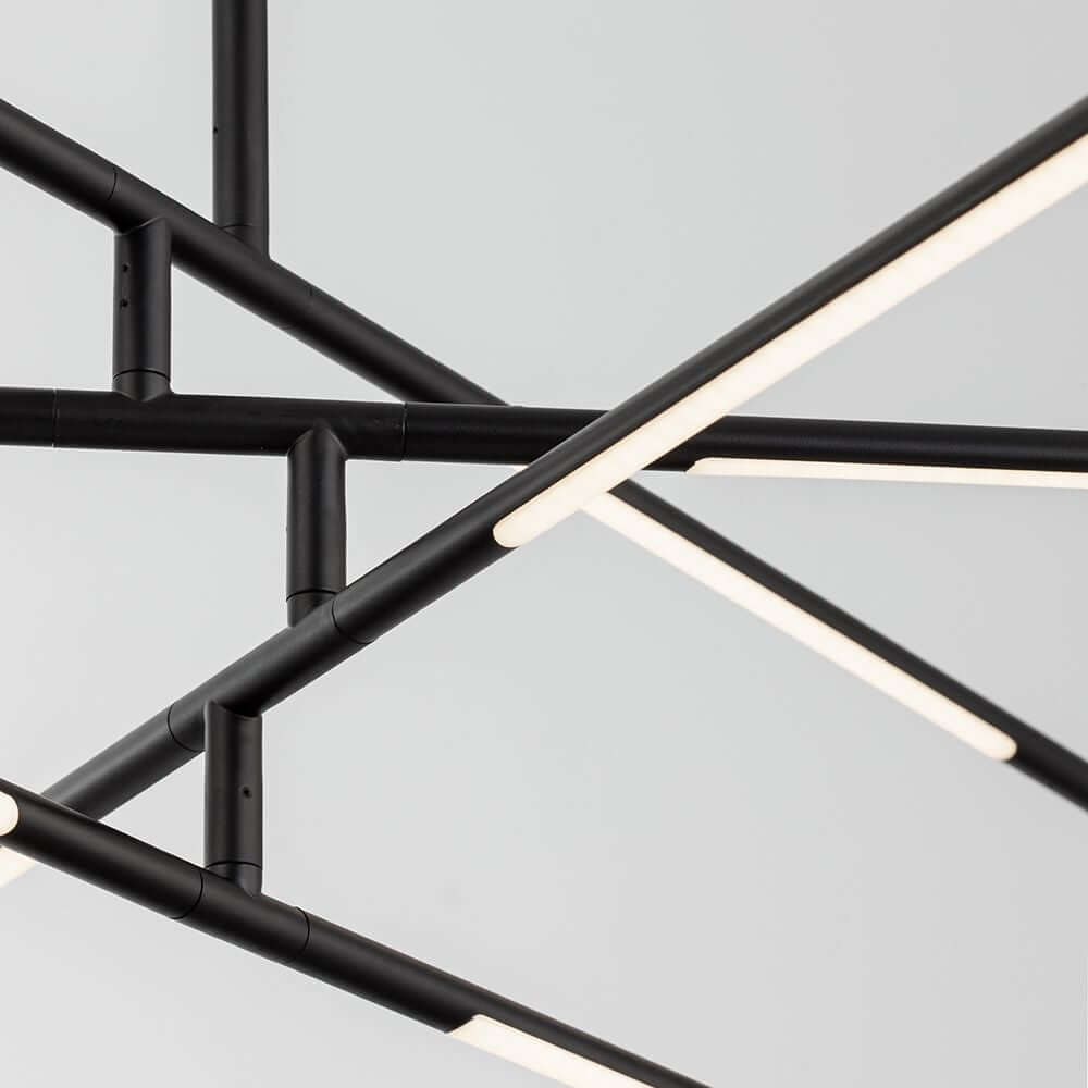 Raccio LED Hängelampe Ø 81cm Metall – detaillierte Ansicht der modernen Pendelleuchte mit eleganten Metallstäben.