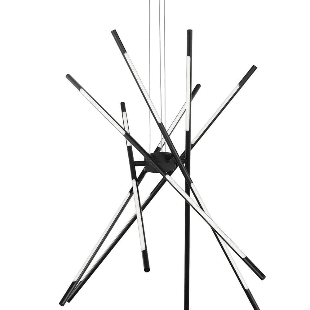 Raccio LED Hängeleuchte mit modernen, drehbaren Armen für gezielte Lichtzonen und elegantes Design.