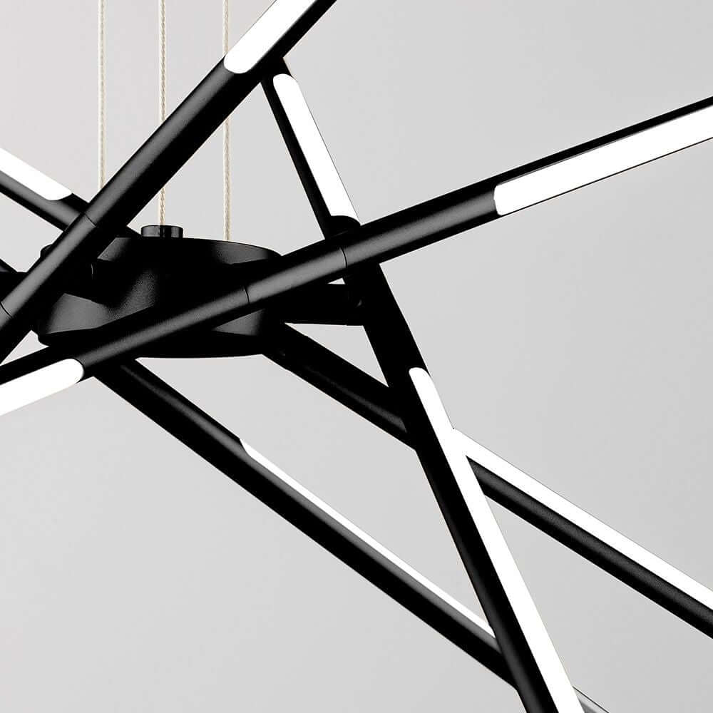 Raccio LED Hängeleuchte mit modernen, drehbaren Armen und LED-Elementen für gleichmäßige Lichtverteilung.