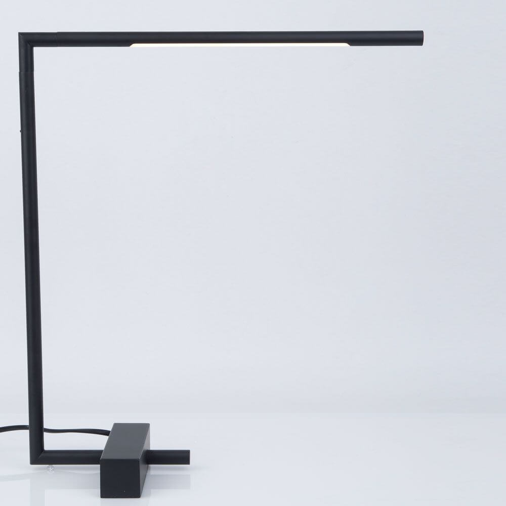 Raccio LED-Schreibtischlampe drehbar Schwarz mit modernem Design und fest verbautem Leuchtmittel.