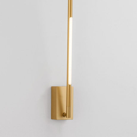 Raccio LED Wandleuchte Metall, Acryl in elegantem Gold-Design an der Wand montiert.