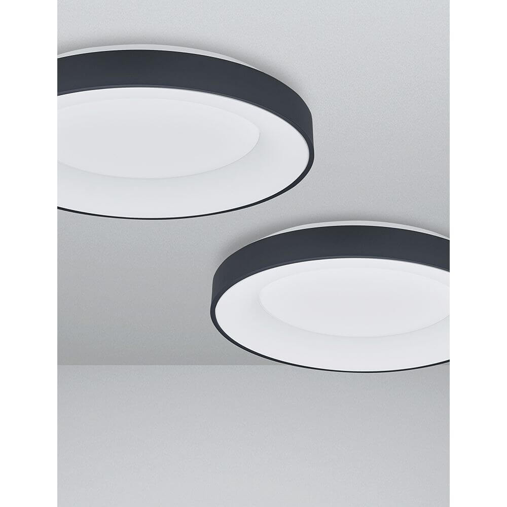 Rando LED Smart Deckenlampe Ø 60cm, moderne Deckenleuchte in Schwarz mit minimalistischem Design.