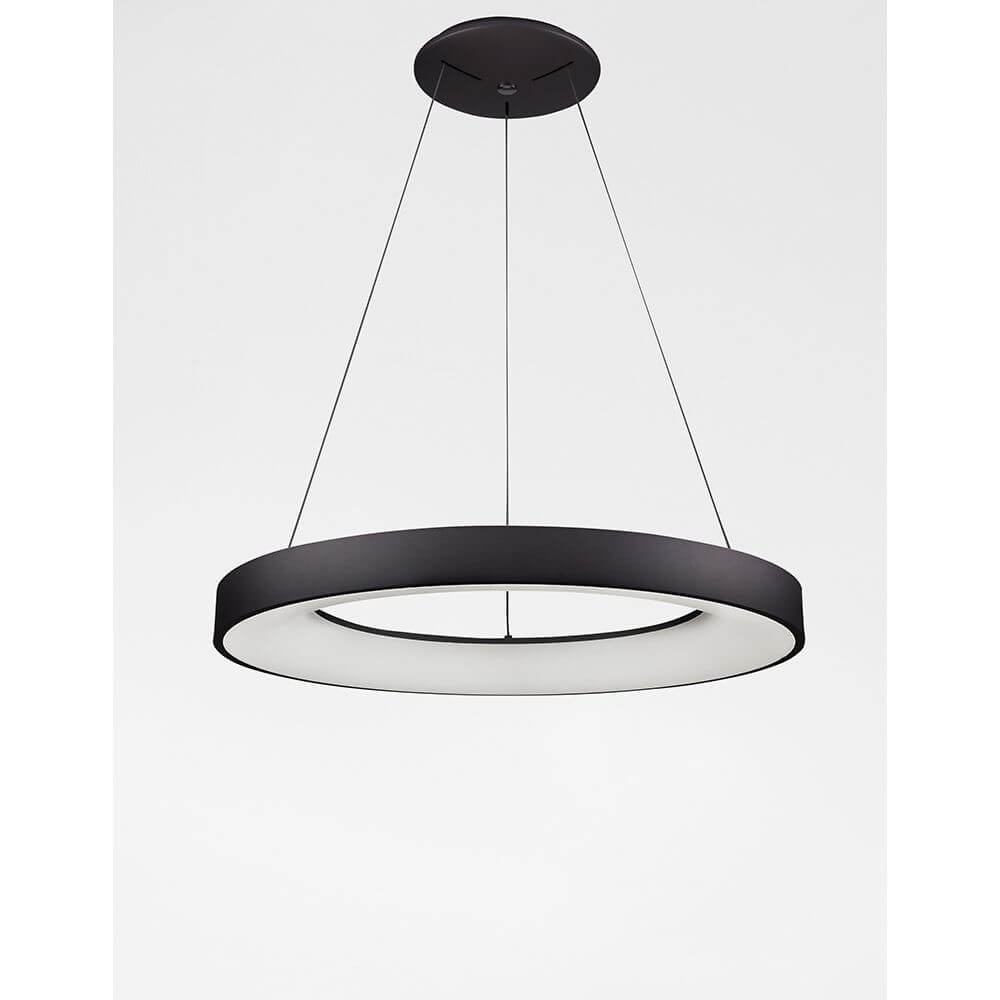Rando LED Smart Hängeleuchte in modernem, minimalistischem Design aus Aluminium und Acryl.